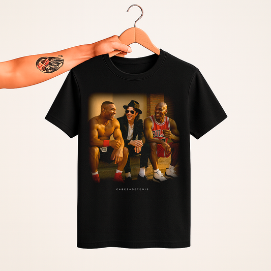 Playera de Michael Jackson, Jordan y Tyson tipo Vintage